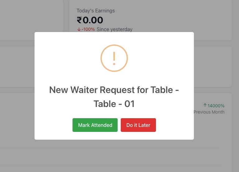 Waiter Notification Interface